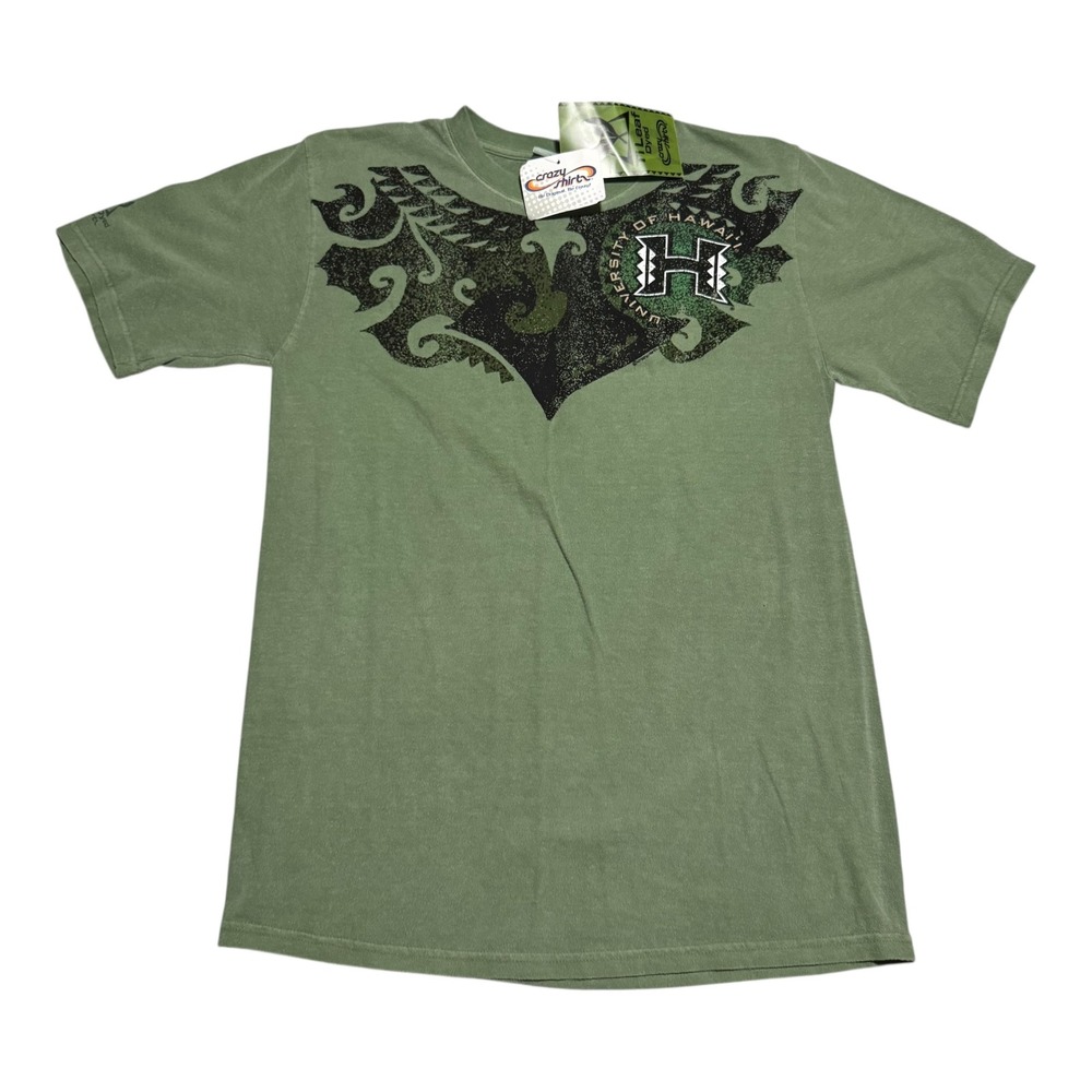 New‎ NWT Crazy Shirts University of Hawaii Green Double Stitch Shirt Men's Small